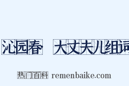 沁园春·大丈夫儿组词是什么意思的图片